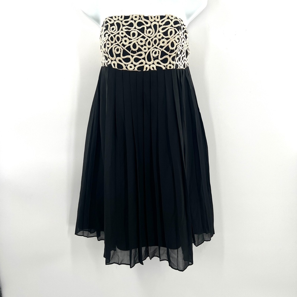 Lilly Pulitzer Jillie black cold pleated silk strapless cocktail dress retro 4 - Picture 1 of 11